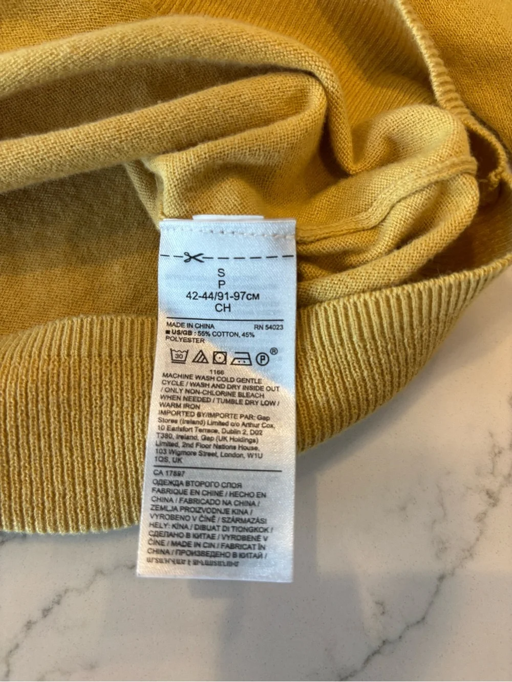 Banana Republic Men's Crewneck Pocket Sweater - Mustard Yellow